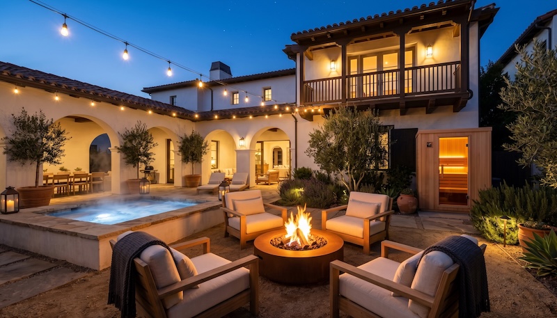 Yardzen design render with jacuzzi